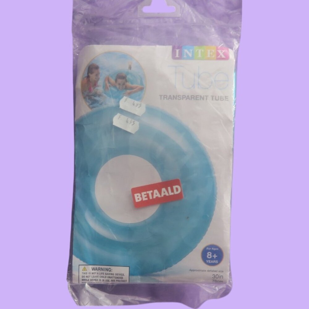 Intex Tube Transparent Tube floatie swimming accessory in blue size 30 in (76 cm